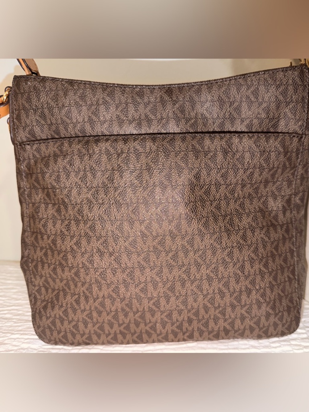 Michael Kors Dark Brown Signature Crossbody Bag with Tan Strap - Picture 9 of 15